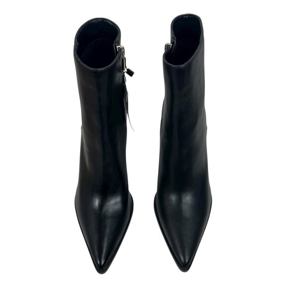 Mango Pointed Toe Block Heel Ankle Boots Black Size 37/ 6.5 - Picture 5 of 12